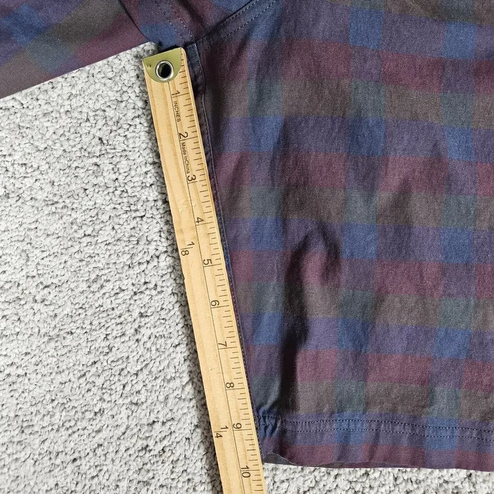 Lululemon Commission Shorts Mens 38 Blue Maroon Plaid Check Stretch‎ 10